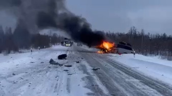 На автодороге "Вилюй" произошло столкновение двух микроавтобусов