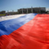 В Якутске развернули самый большой флаг России на Дальнем Востоке