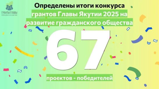 В Якутии подвели итоги конкурса грантов главы республики на 2025 год