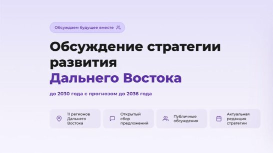 Стартовало обсуждение Стратегии развития ДФО до 2036 года