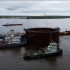 Второй и самый крупный коффердам Ленского моста установлен в проектное положение в русле реки