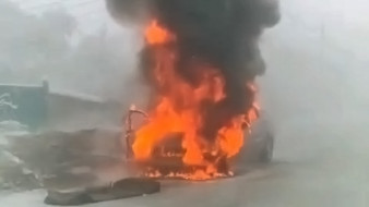 В Якутске на Хатынг-Юряхском шоссе сгорел автомобиль