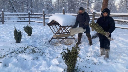 В Якутии госинспекторы проводят сезонную подкормку животных