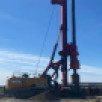 На правом берегу реки Лены строители Ленского моста выполняют бурение под сваи трёх опор