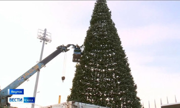 В преддверии праздничного сезона по всему Якутску устанавливают новогодние ели