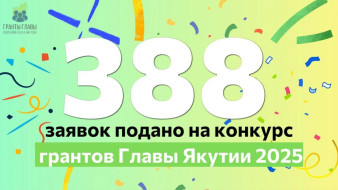 На конкурс грантов Главы Якутии подано 388 заявок