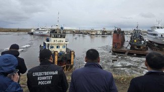 В затоне Жатая затонул законсервированный теплоход "Василий Гусев"
