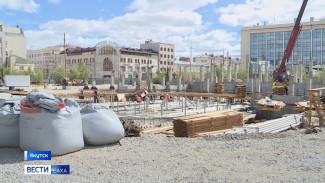 В Якутске продолжаются работы по реконструкции площади Ленина