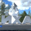 В Айхале ремонтируют въездную стелу "Рука с алмазом"