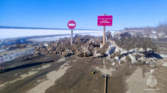 В Оленекском районе снижена грузоподъемность ледовой переправы через р. Оленек