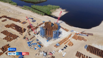В Якутии сборку одного из коффердамов для Ленского моста завершили на 70%